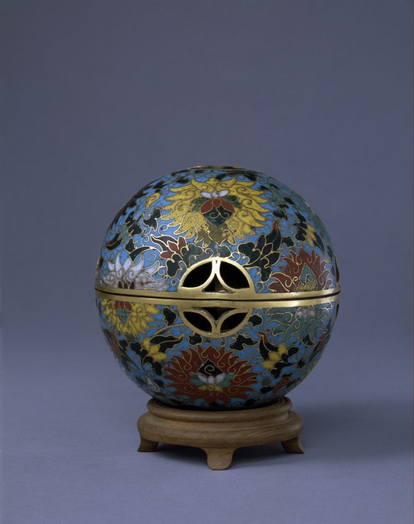 图片[1]-Filigree enamel lotus ball incense-China Archive